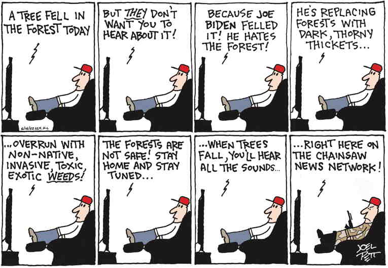 Political/Editorial Cartoon by Joel Pett, Lexington Herald-Leader, CWS/CartoonArts Intl. on Biden Under Siege