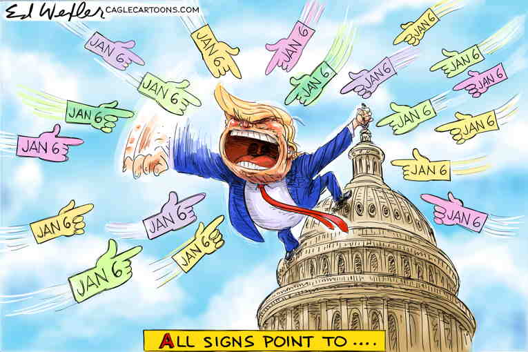 Political/Editorial Cartoon by Ed Wexler, PoliticalCartoons.com on January 6 Hearings Begin
