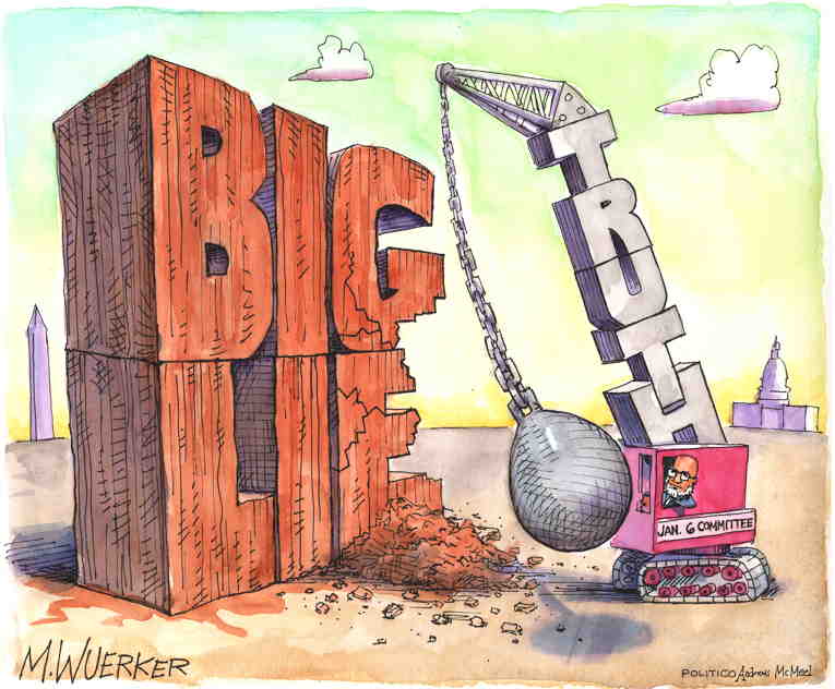 Political/Editorial Cartoon by Matt Wuerker, Politico on January 6 Hearings Begin