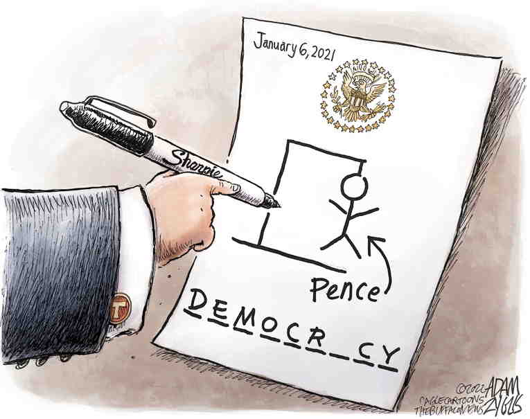 Political/Editorial Cartoon by Adam Zyglis, The Buffalo News on January 6 Hearings Begin