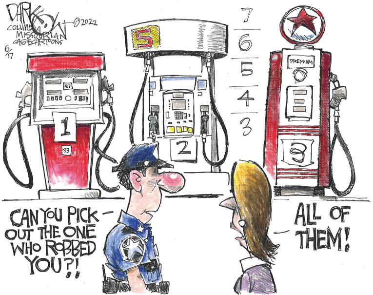 Political/Editorial Cartoon by John Darkow, Columbia Daily Tribune, Missouri on Price Gouging Escalates