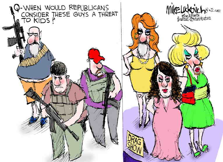 Political/Editorial Cartoon by Mike Luckovich, Atlanta Journal-Constitution on Republicans Double Down