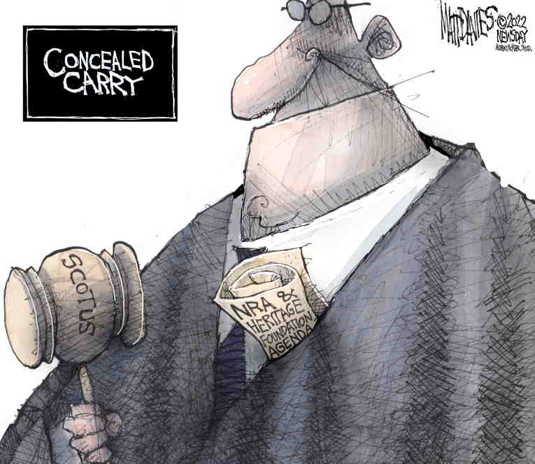 Political/Editorial Cartoon by Matt Davies, Journal News on SCOTUS Shoots Constitution