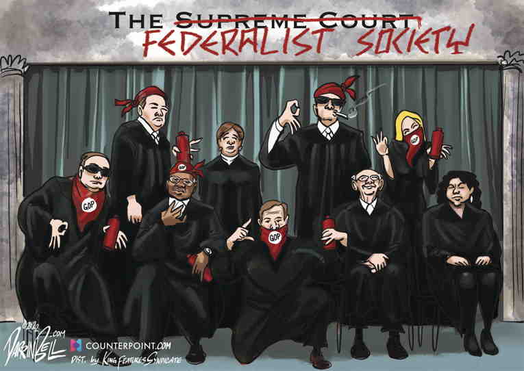 Political/Editorial Cartoon by Darrin Bell, Washington Post Writers Group on SCOTUS Rapes Constitution