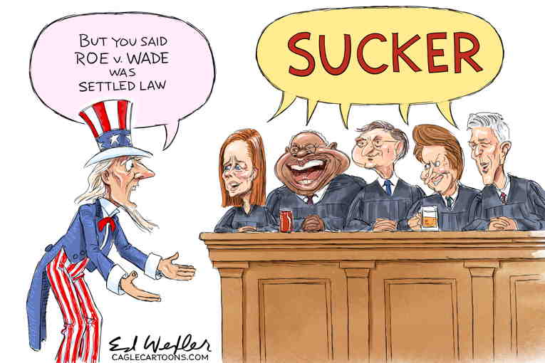 Political/Editorial Cartoon by Ed Wexler, PoliticalCartoons.com on SCOTUS Rapes Constitution