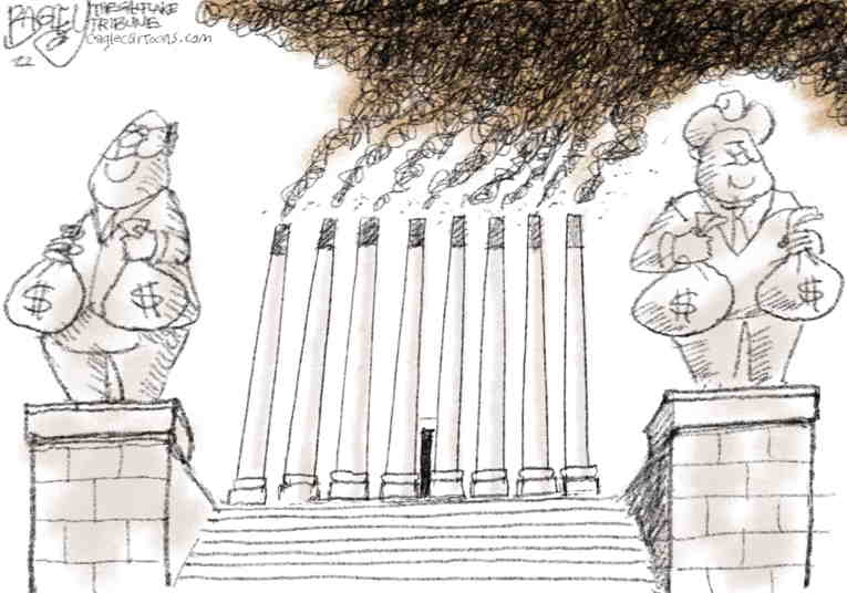 Political/Editorial Cartoon by Pat Bagley, Salt Lake Tribune on Zealots Seize Supreme Court