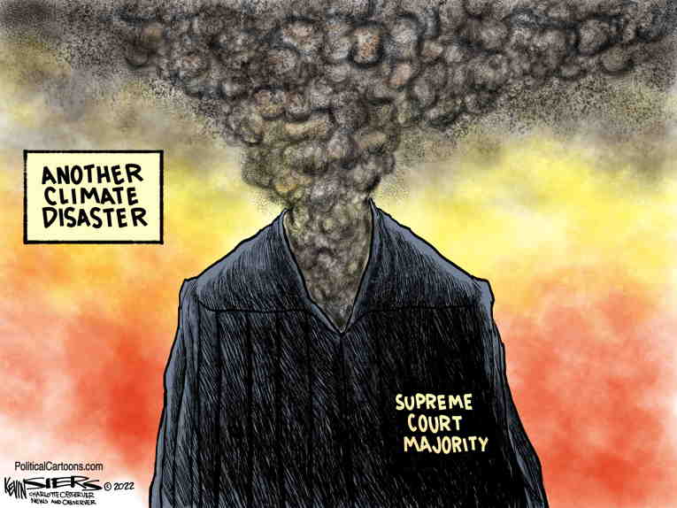 Political/Editorial Cartoon by Kevin Siers, Charlotte Observer on Supreme Court Guts Environment