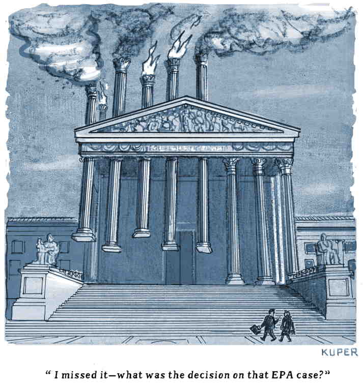 Political/Editorial Cartoon by Peter Kuper, PoliticalCartoons.com on Supreme Court Guts Environment