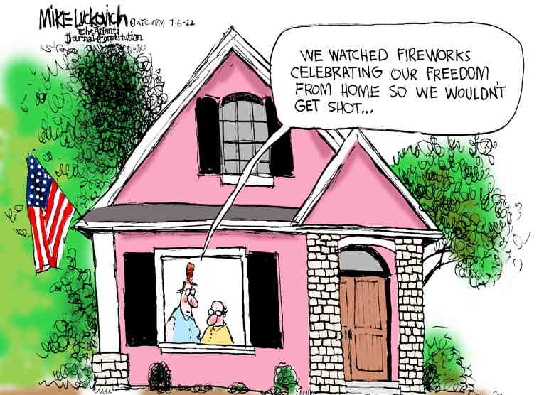 Political/Editorial Cartoon by Mike Luckovich, Atlanta Journal-Constitution on America Celebrates Independence