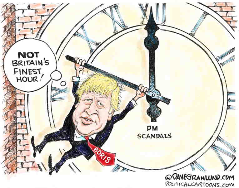 Political/Editorial Cartoon by Dave Granlund on Boris Johnson Steps Down