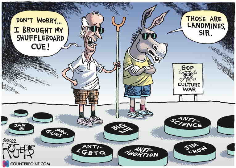 Political/Editorial Cartoon by Rob Rogers on Biden’s Popularity Sinks