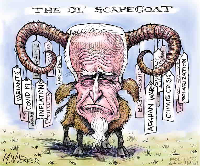 Political/Editorial Cartoon by Matt Wuerker, Politico on Biden’s Popularity Sinks