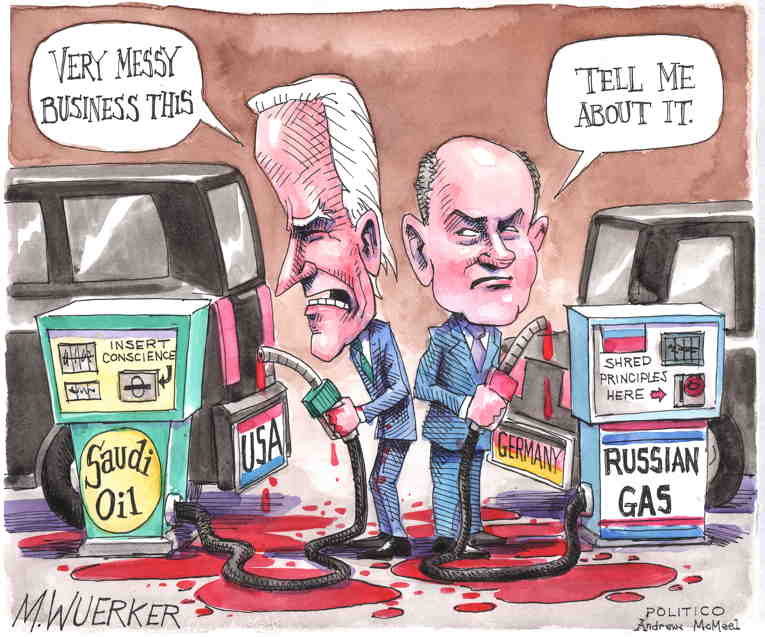 Political/Editorial Cartoon by Matt Wuerker, Politico on Biden’s Popularity Sinks