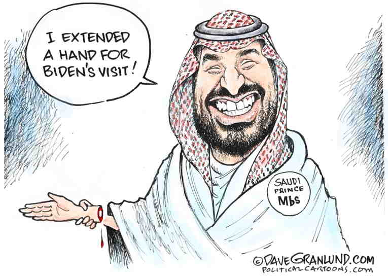 Political/Editorial Cartoon by Dave Granlund on Biden Bows to Saudi Prince