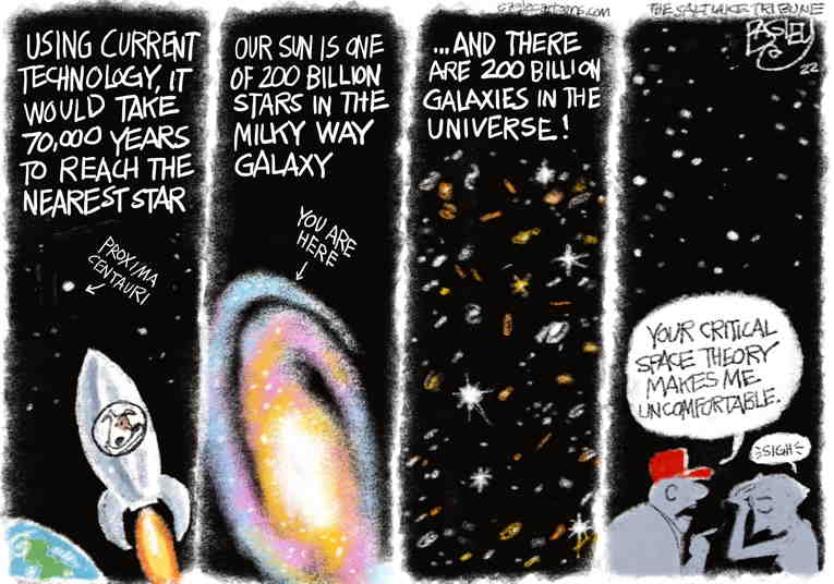 Political/Editorial Cartoon by Pat Bagley, Salt Lake Tribune on Breathtaking Images From Space