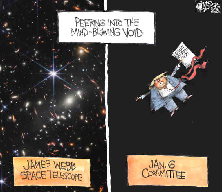 Political/Editorial Cartoon by Matt Davies, Journal News on Breathtaking Images From Space