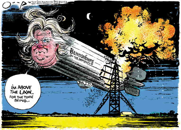 Political/Editorial Cartoon by Jack Ohman, The Oregonian on Bannon Found in Contempt