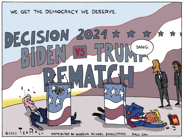 Political/Editorial Cartoon by Ted Rall on Joe Biden Disappointed