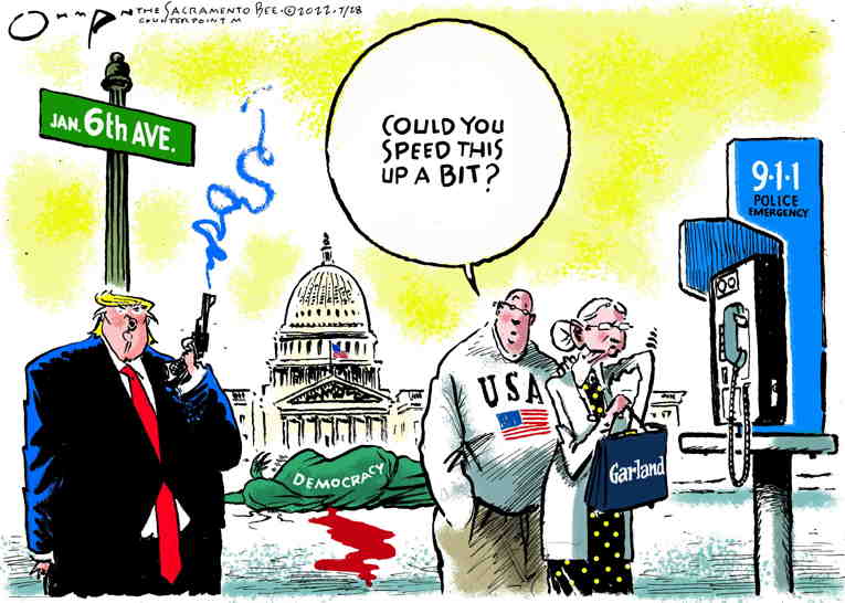 Political/Editorial Cartoon by Jack Ohman, The Oregonian on Hearings Reveal Great Divide