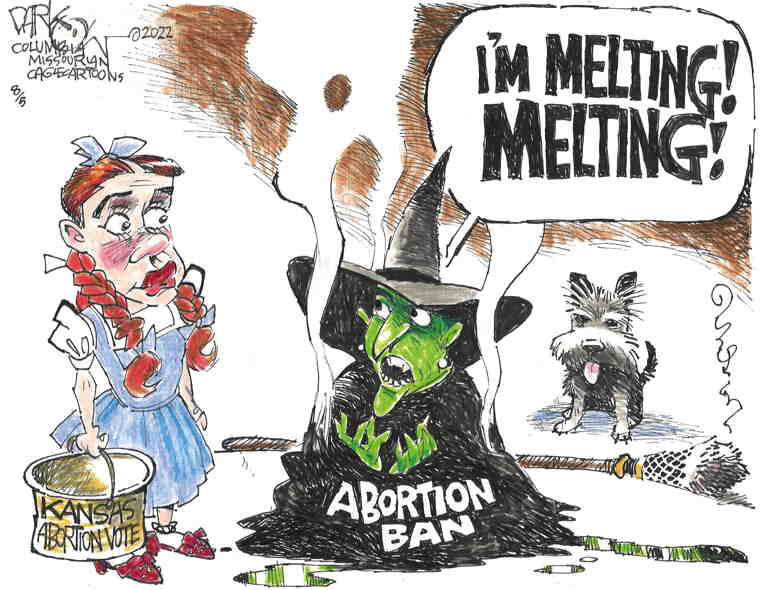 Political/Editorial Cartoon by John Darkow, Columbia Daily Tribune, Missouri on Kansas Voters Protect Abortion