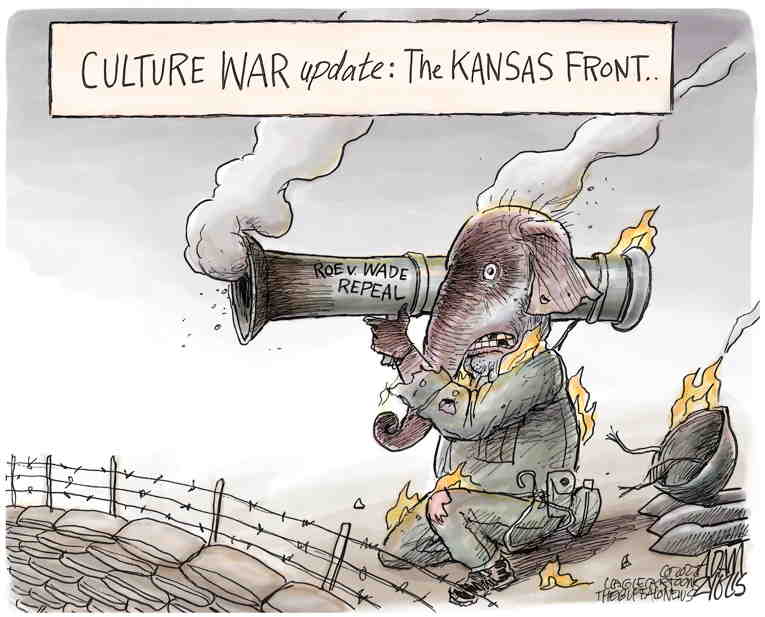 Political/Editorial Cartoon by Adam Zyglis, The Buffalo News on Kansas Voters Protect Abortion