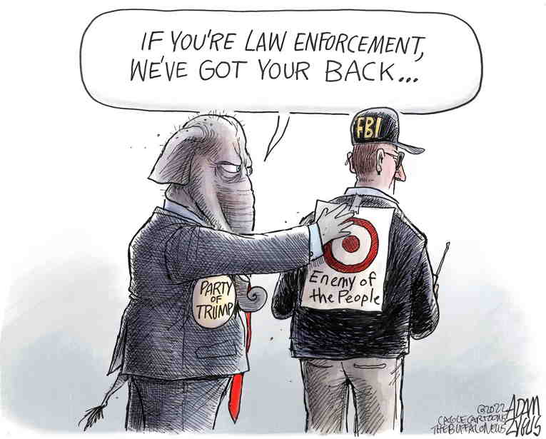 Political/Editorial Cartoon by Adam Zyglis, The Buffalo News on GOP Calls to Defund the FBI