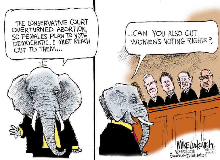 Political/Editorial Cartoon by Mike Luckovich, Atlanta Journal-Constitution on Republicans Take Aim