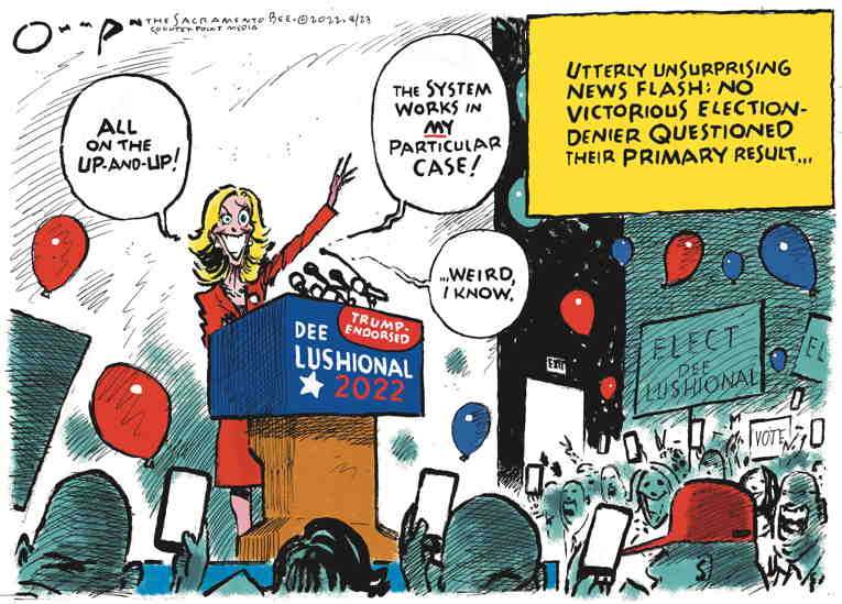 Political/Editorial Cartoon by Jack Ohman, The Oregonian on Trump Candidates Win