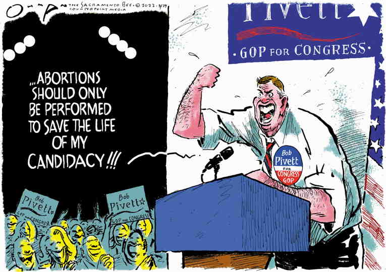 Political/Editorial Cartoon by Jack Ohman, The Oregonian on Abortion Bans Become Key Issue