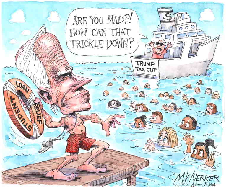 Political/Editorial Cartoon by Matt Wuerker, Politico on Some Student Debt Forgiven