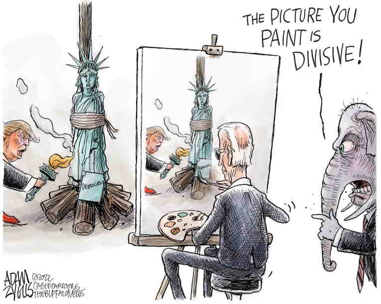 Political/Editorial Cartoon by Adam Zyglis, The Buffalo News on Joe Biden Hits Back