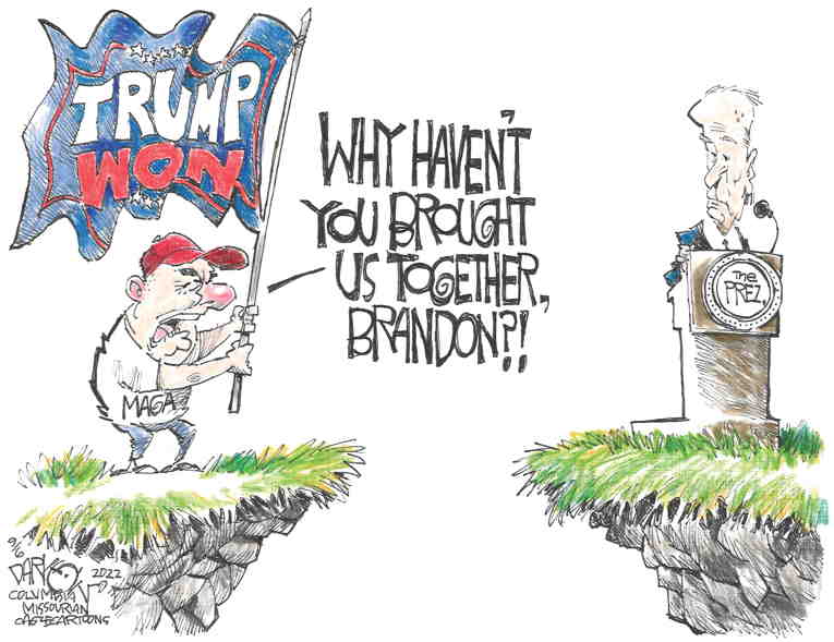 Political/Editorial Cartoon by John Darkow, Columbia Daily Tribune, Missouri on Joe Biden Hits Back