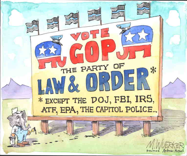 Political/Editorial Cartoon by Matt Wuerker, Politico on GOP Decries Deep State