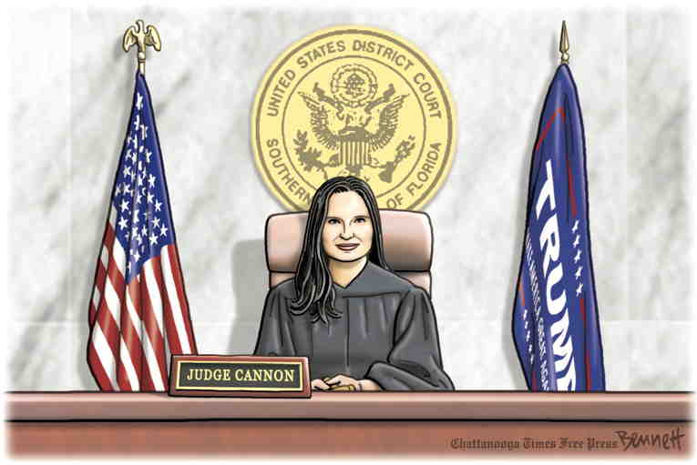 Political/Editorial Cartoon by Clay Bennett, Chattanooga Times Free Press on Judge Pauses Investigation