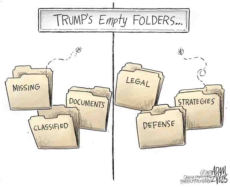 Political/Editorial Cartoon by Adam Zyglis, The Buffalo News on Highly Classified Documents Seized