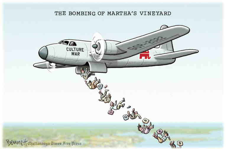 Political/Editorial Cartoon by Clay Bennett, Chattanooga Times Free Press on Asylum Seekers Duped