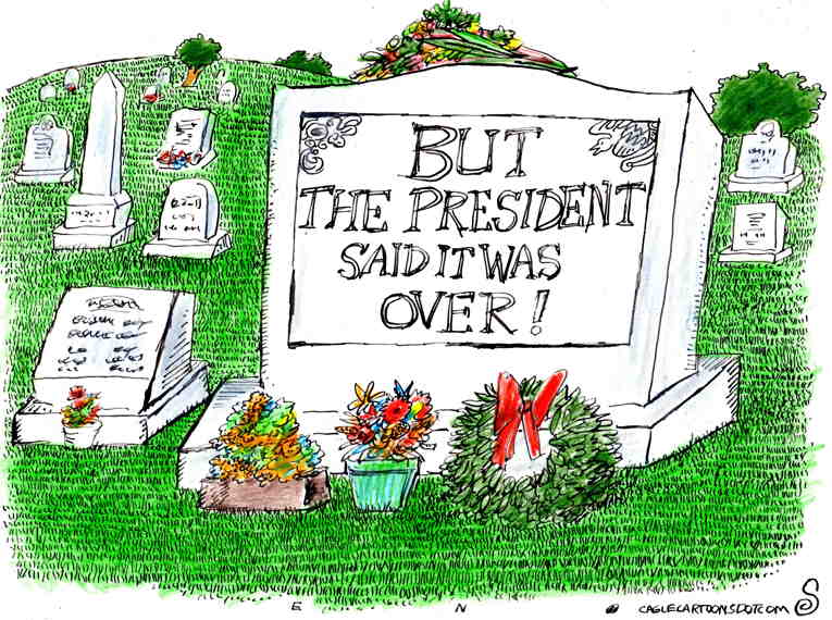 Political/Editorial Cartoon by Randall Enos, Cagle Cartoons on Biden Claims Victory