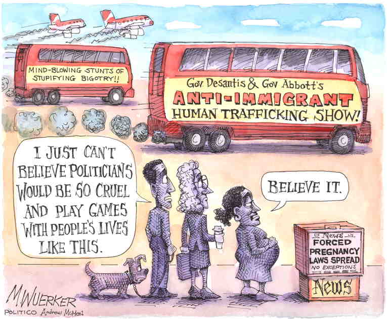 Political/Editorial Cartoon by Matt Wuerker, Politico on Florida Governor Proud of Stunt