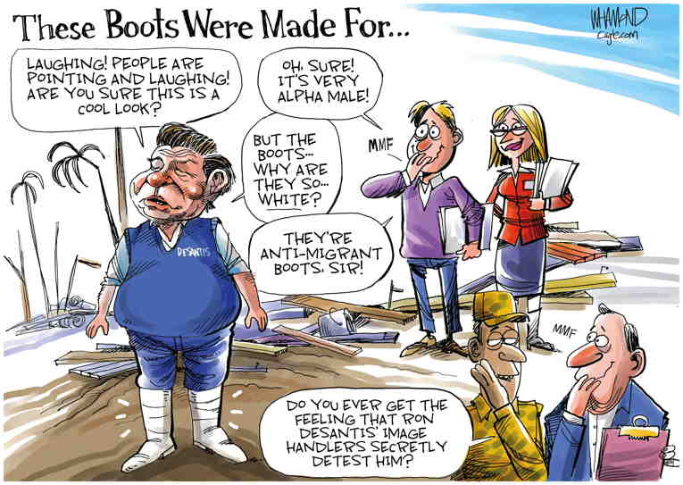 Political/Editorial Cartoon by Dave Whamond, Canada, PoliticalCartoons.com on DeSantis Makes Desperate Plea