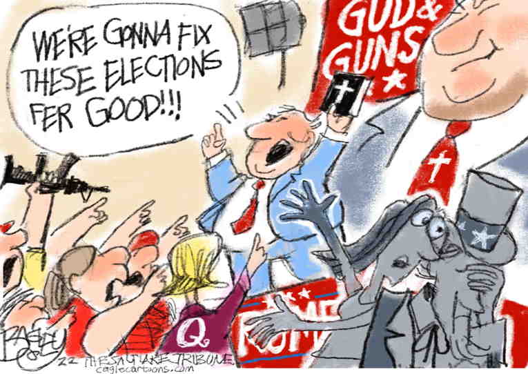 Political/Editorial Cartoon by Pat Bagley, Salt Lake Tribune on Republicans Predict Ultimate Victory