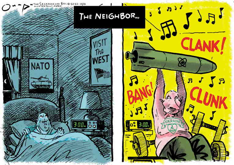 Political/Editorial Cartoon by Jack Ohman, The Oregonian on War Worsens for Russia