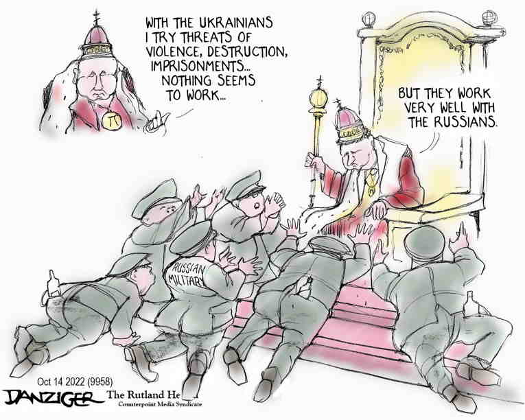 Political/Editorial Cartoon by Jeff Danziger on Putin Targeting Civilians