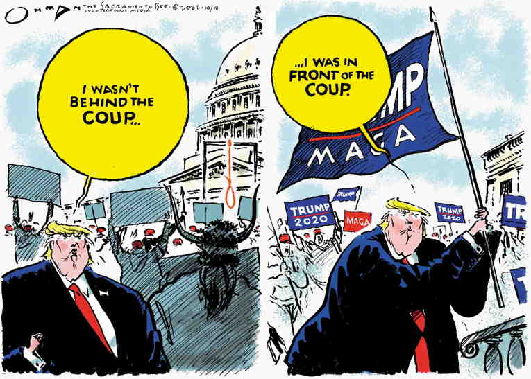 Political/Editorial Cartoon by Jack Ohman, The Oregonian on Trump’s Troubles Mount