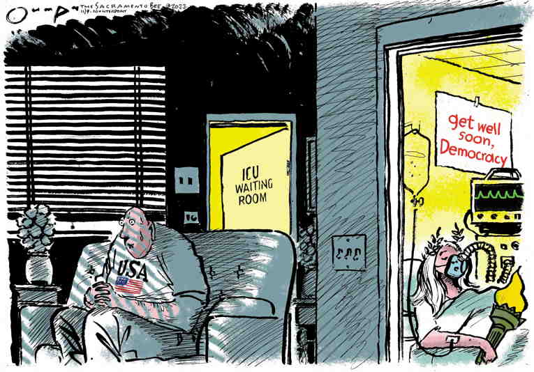 Political/Editorial Cartoon by Jack Ohman, The Oregonian on Too Close to Call