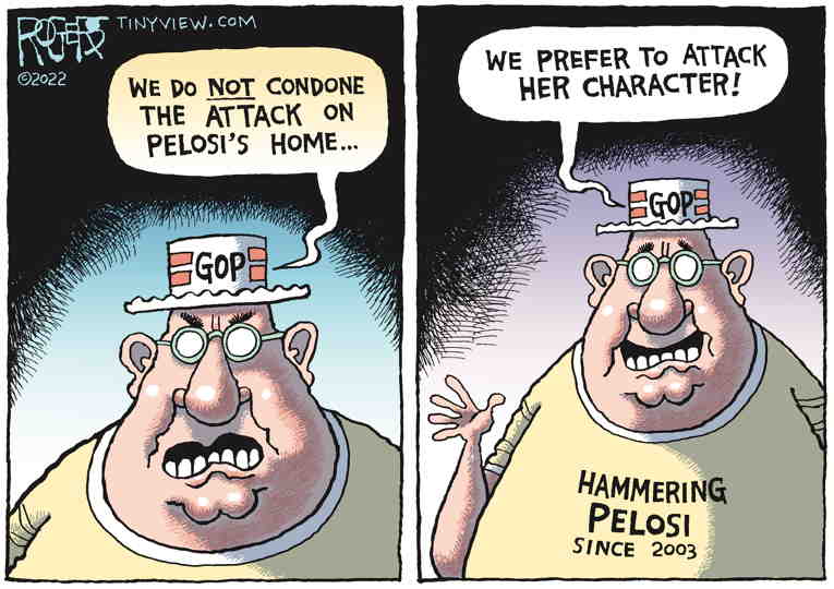 Political/Editorial Cartoon by Rob Rogers on Republicans Hammer Pelosi