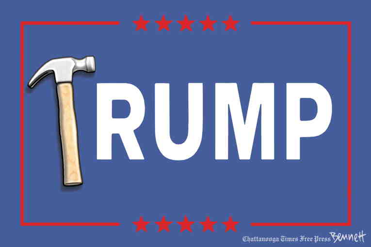 Political/Editorial Cartoon by Clay Bennett, Chattanooga Times Free Press on Trump Teases Announcement