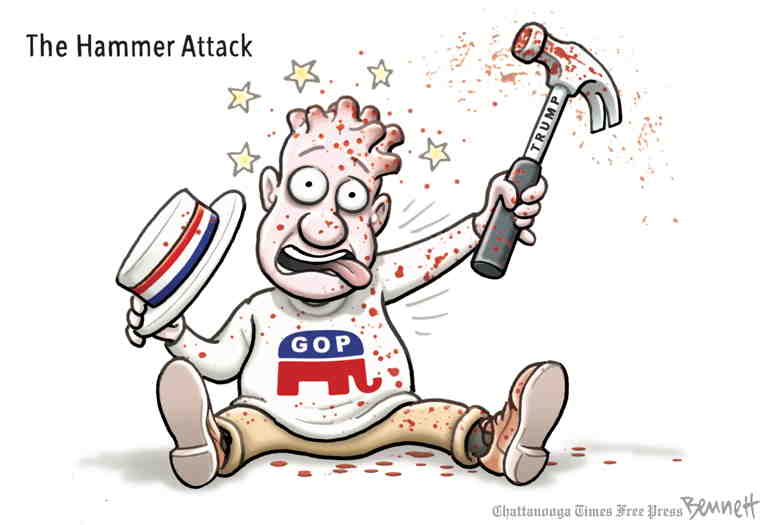 Political/Editorial Cartoon by Clay Bennett, Chattanooga Times Free Press on Fascism Rejected