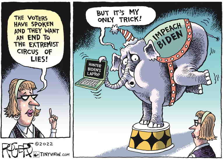 Political/Editorial Cartoon by Rob Rogers on Republicans Take the House