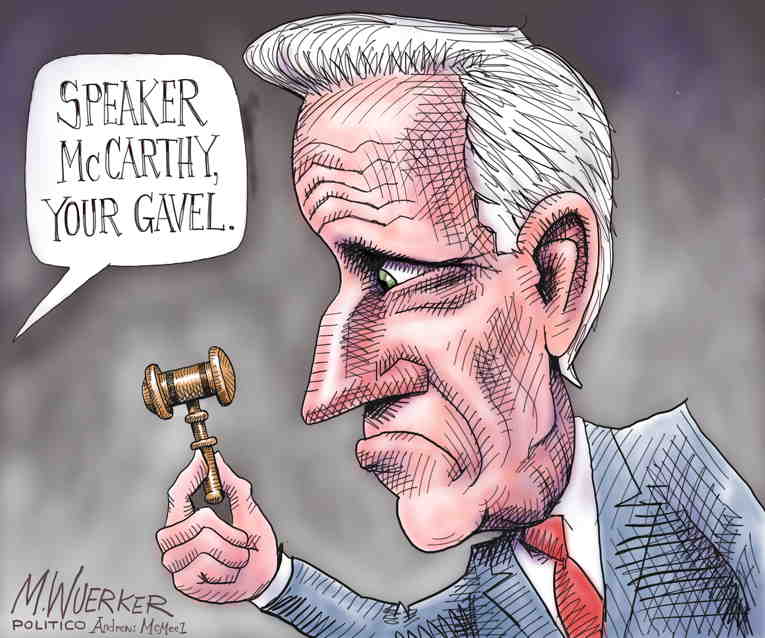 Political/Editorial Cartoon by Matt Wuerker, Politico on McCarthy Has Tough Road to Speaker