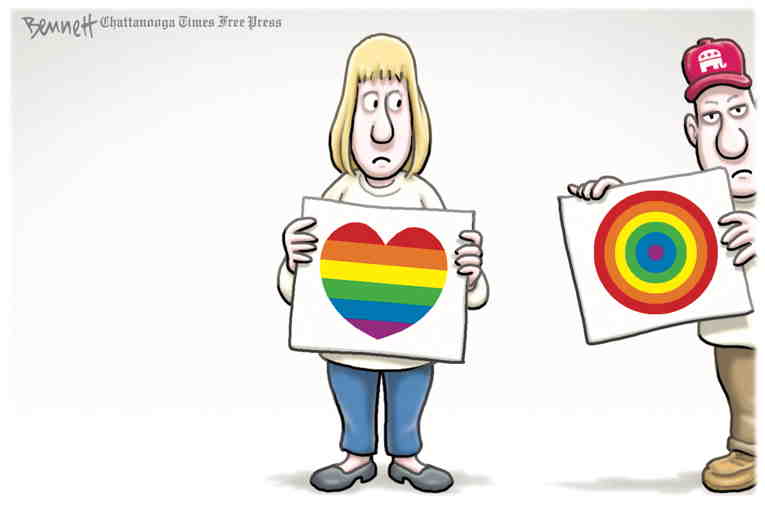 Political/Editorial Cartoon by Clay Bennett, Chattanooga Times Free Press on Yet Another Mass Shooting
